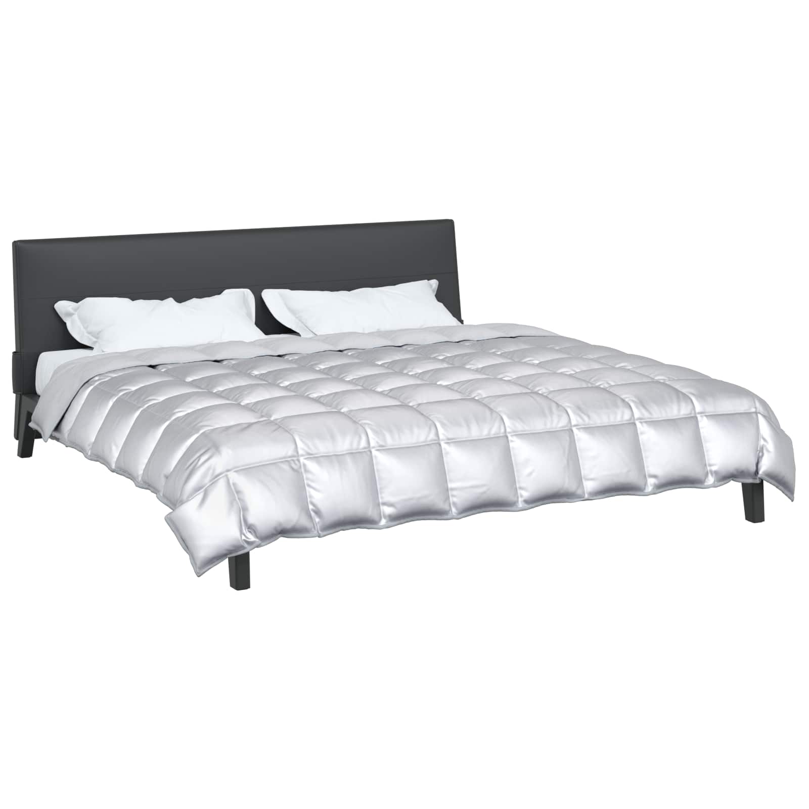 Winterbettdecke Silber 240 x 260 cm Satin und Mikrofaser