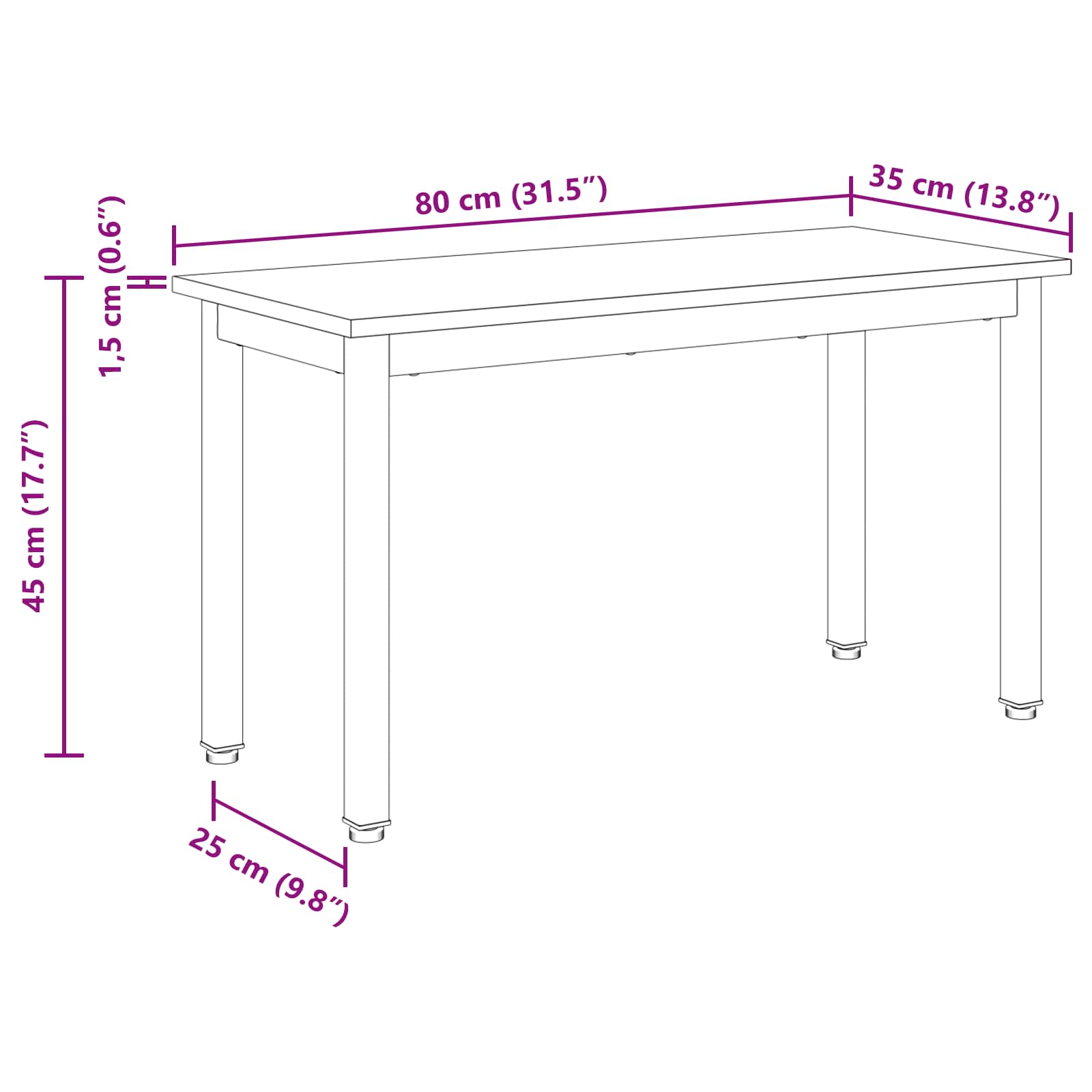 Bank Raucharbe 80 x 35 x 45 cm Holzwerkstoff