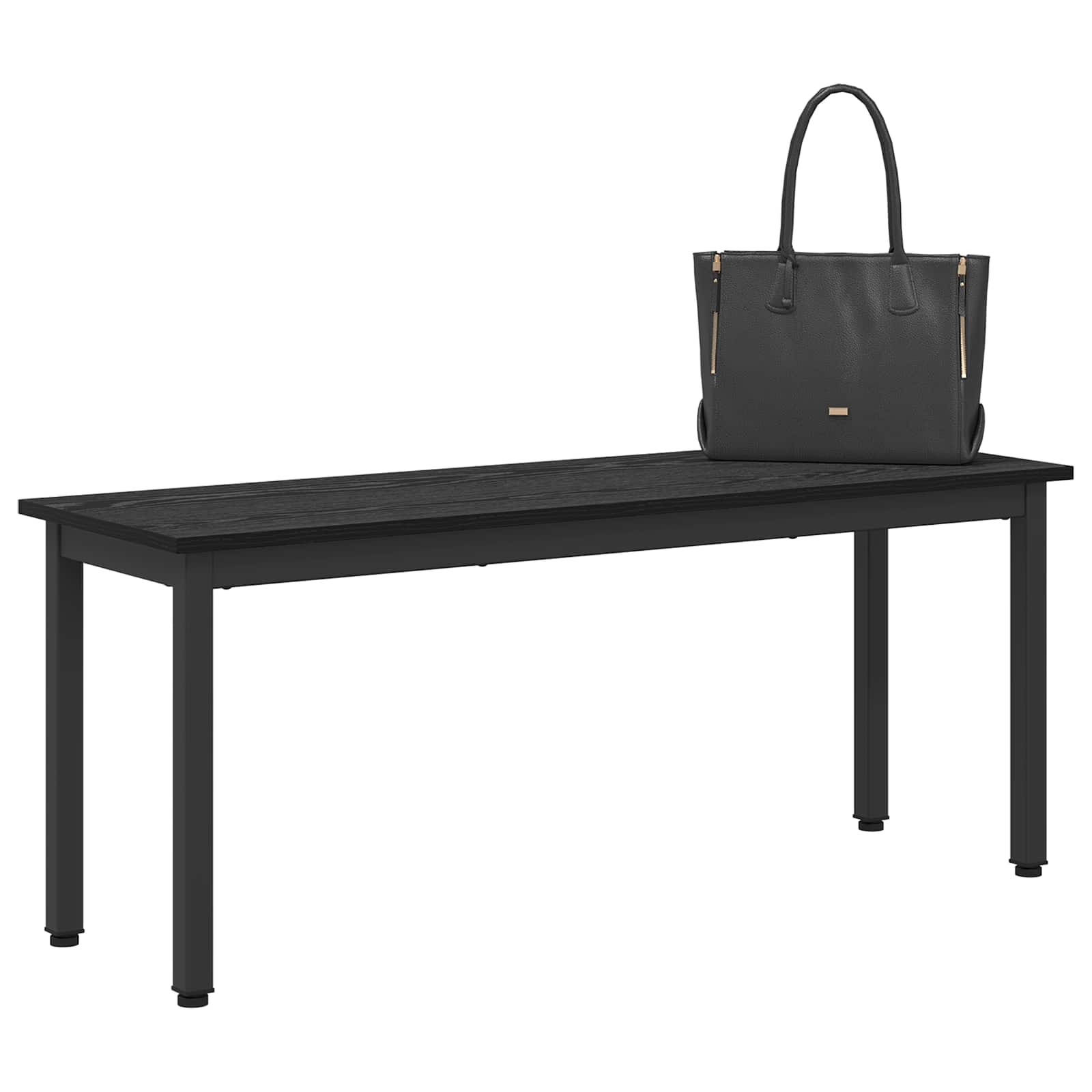 Bank Schwarz Eichen-Optik 110 x 35 x 45 cm Holzwerkstoff
