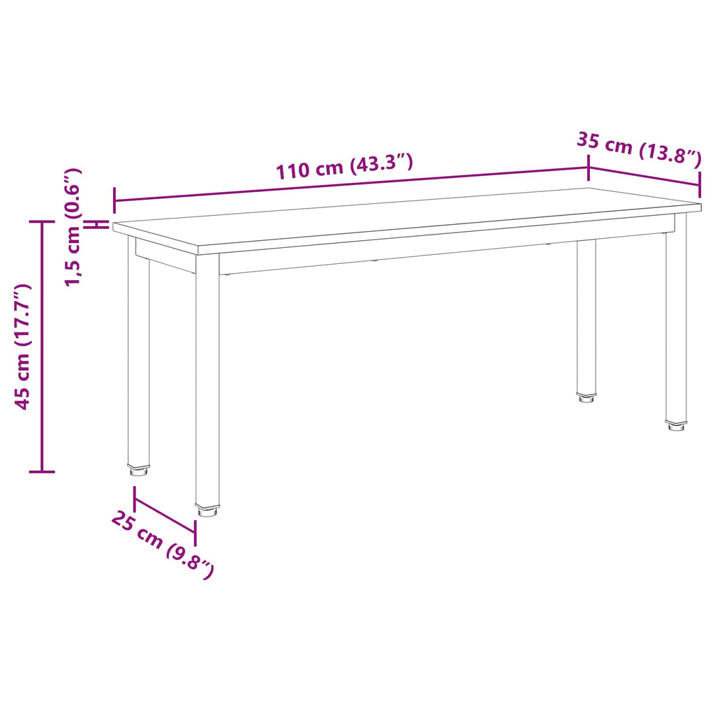 Bank Graues Sonoma 110 x 35 x 45 cm Holzwerkstoff