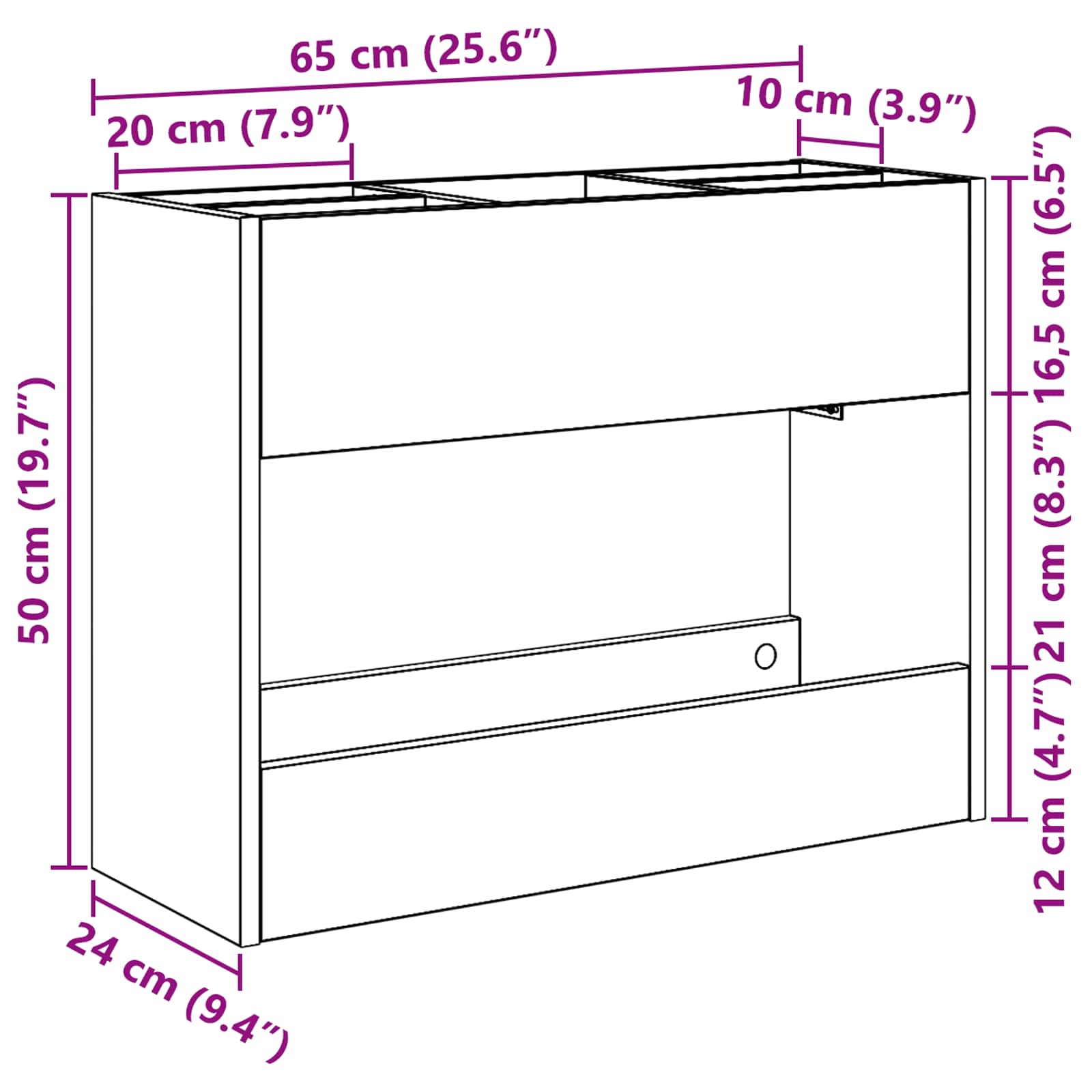 Sonnenschirmhalter Artisan-Eiche 65 x 24 x 50 cm Holzwerkstoff