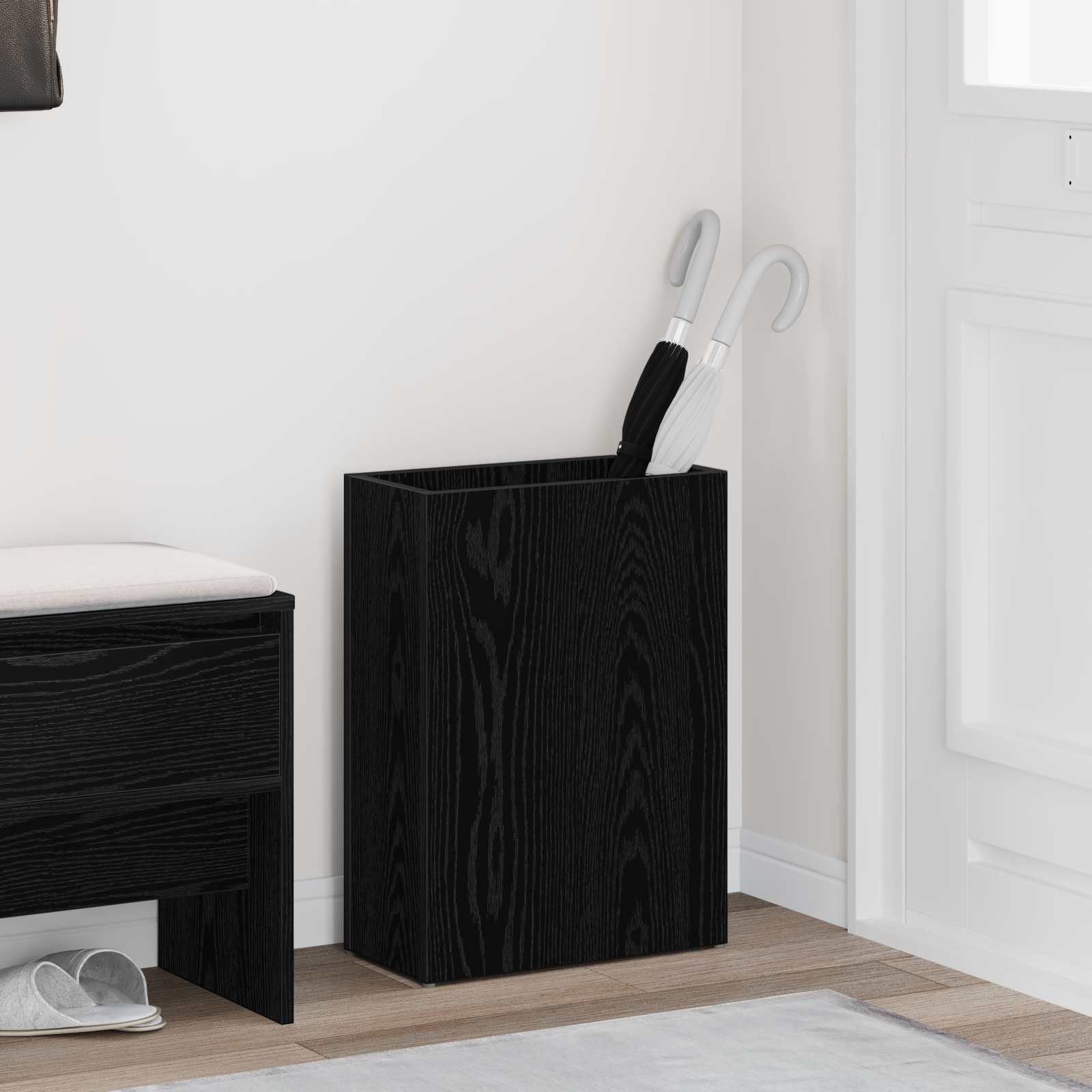 Sonnenschirmhalter Schwarz Eichen-Optik 40 x 20 x 55,5 cm