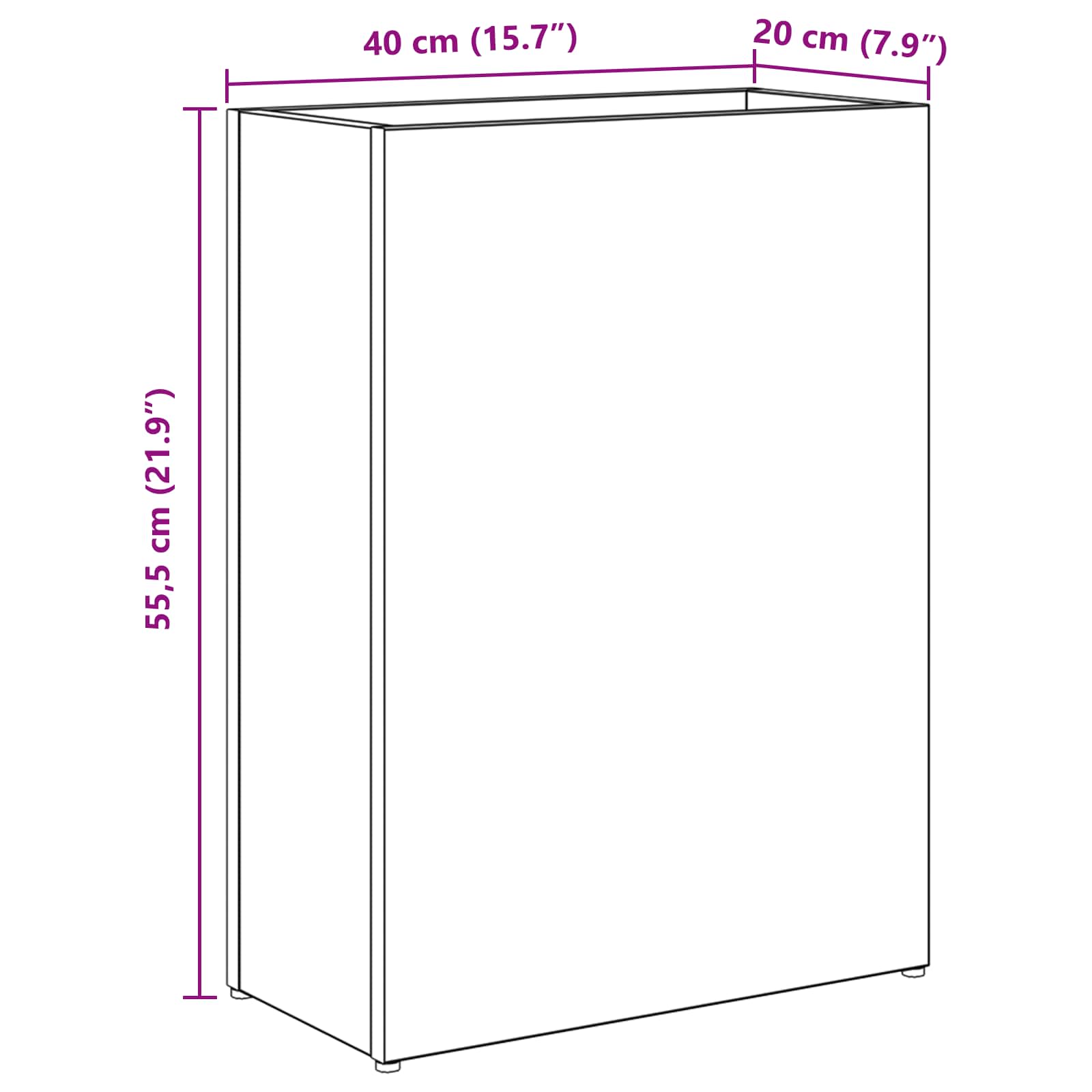 Sonnenschirmhalter Schwarz Eichen-Optik 40 x 20 x 55,5 cm