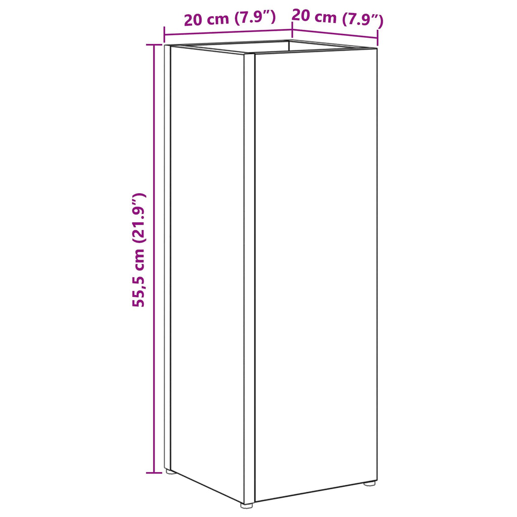 Sonnenschirmhalter Schwarz Eichen-Optik 20 x 20 x 55,5 cm