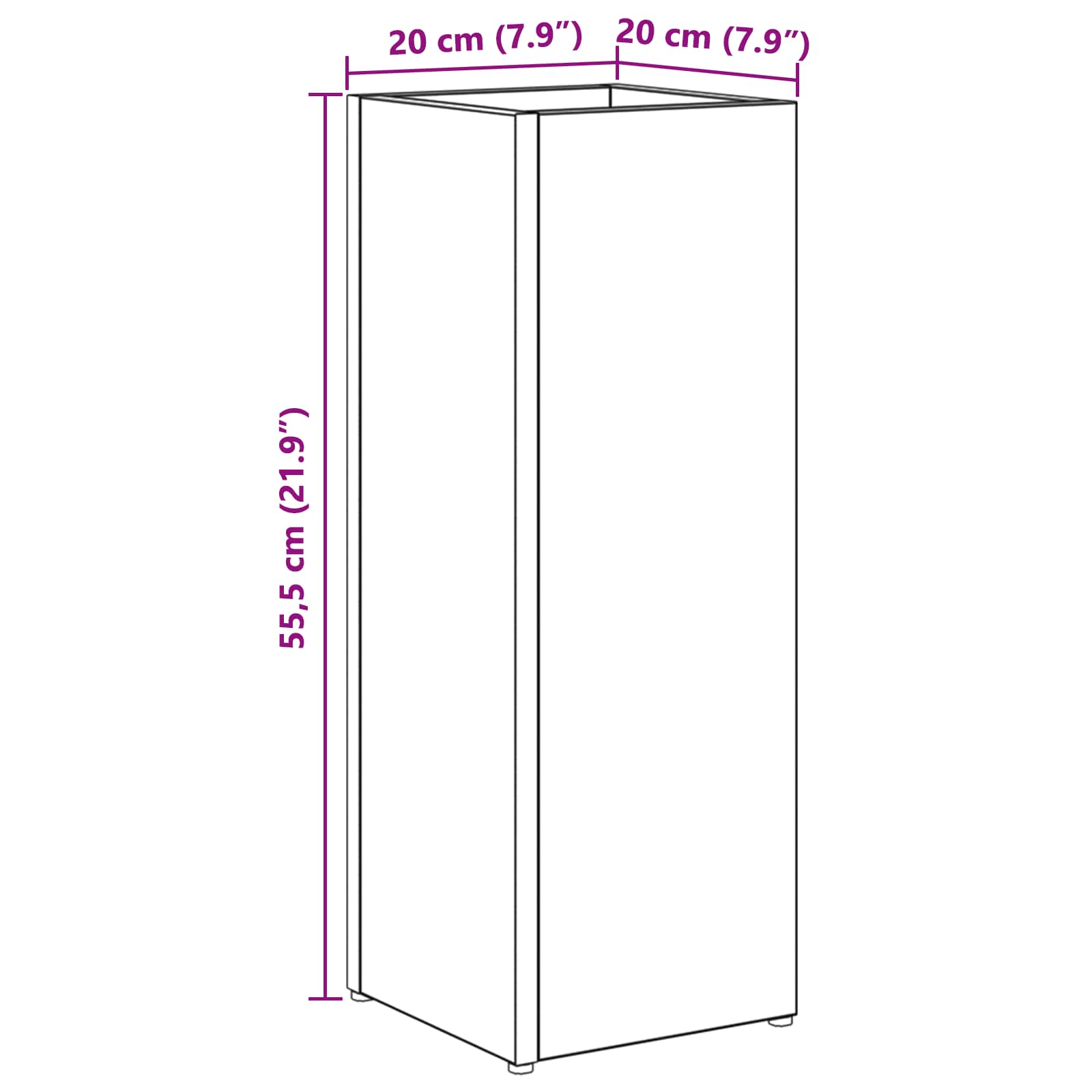 Sonnenschirmhalter mit Speicher Artisan-Eiche 20 x 20 x 55,5 cm