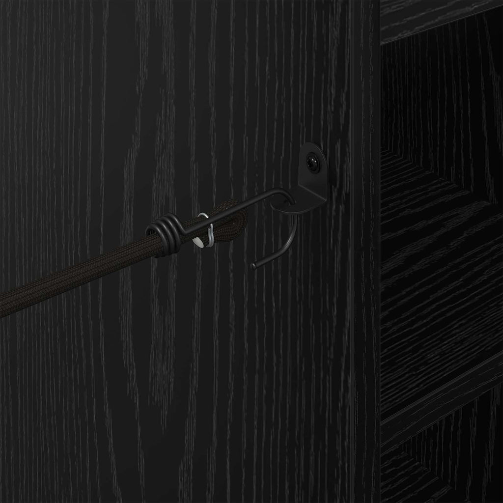 Golf Schrank Mit Rad Uni Schwarz Eichen-Optik 65 x 45 x 98 cm