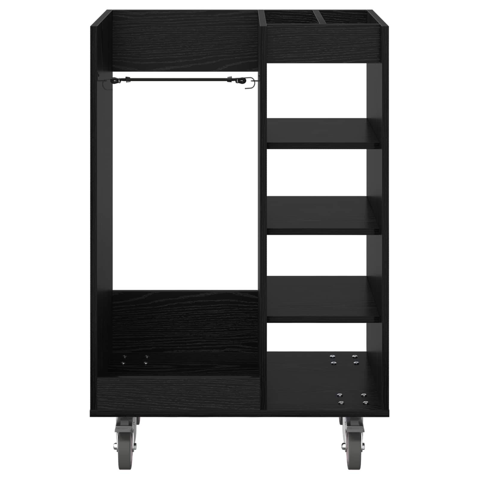 Golf Schrank Mit Rad Uni Schwarz Eichen-Optik 65 x 45 x 98 cm
