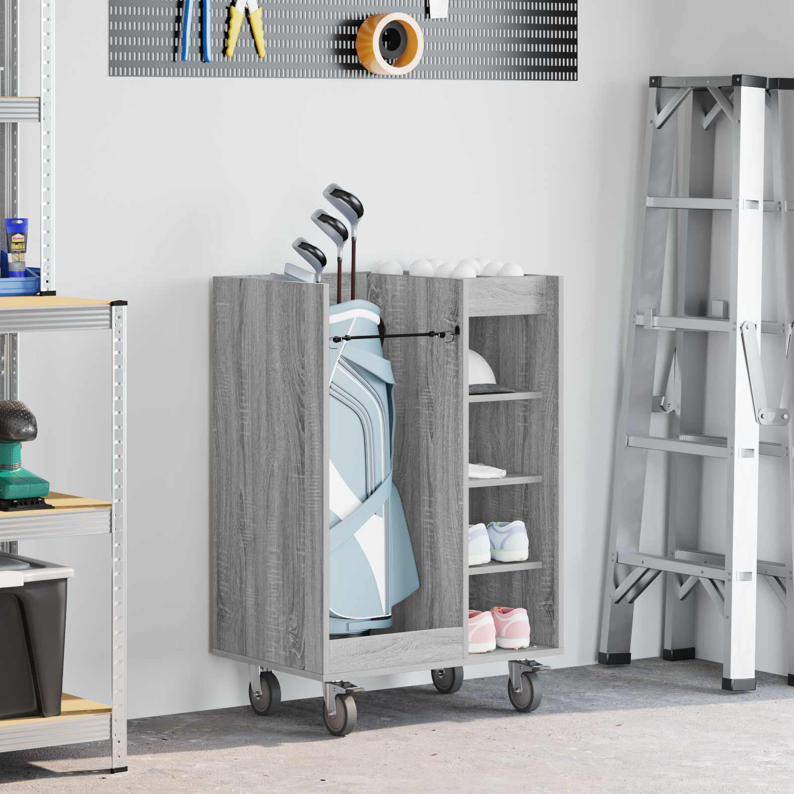 Golf Schrank Mit Rad Uni Graues Sonoma 65 x 45 x 98 cm