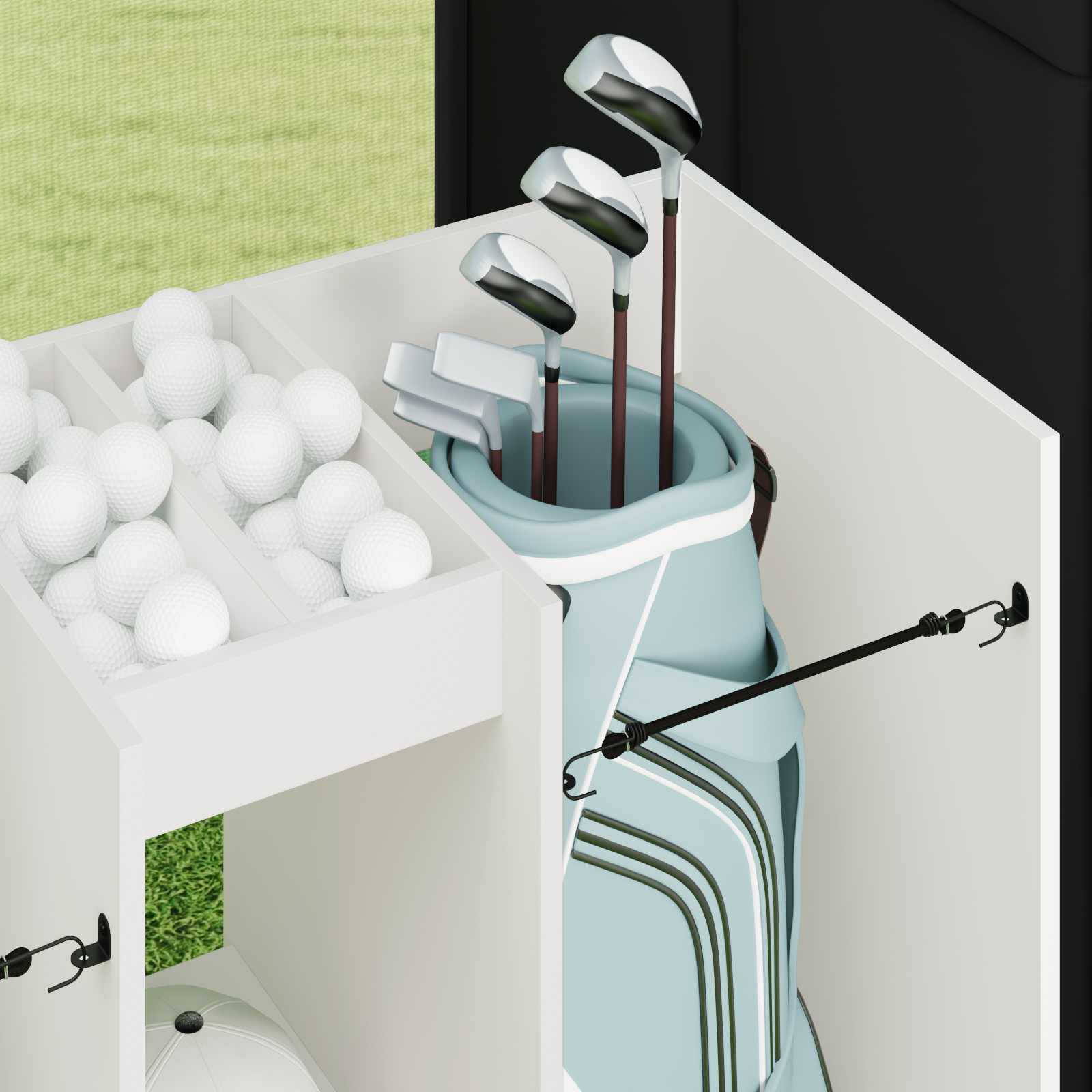 Golf Schrank Uni Weiß 102 x 45 x 85,5 cm