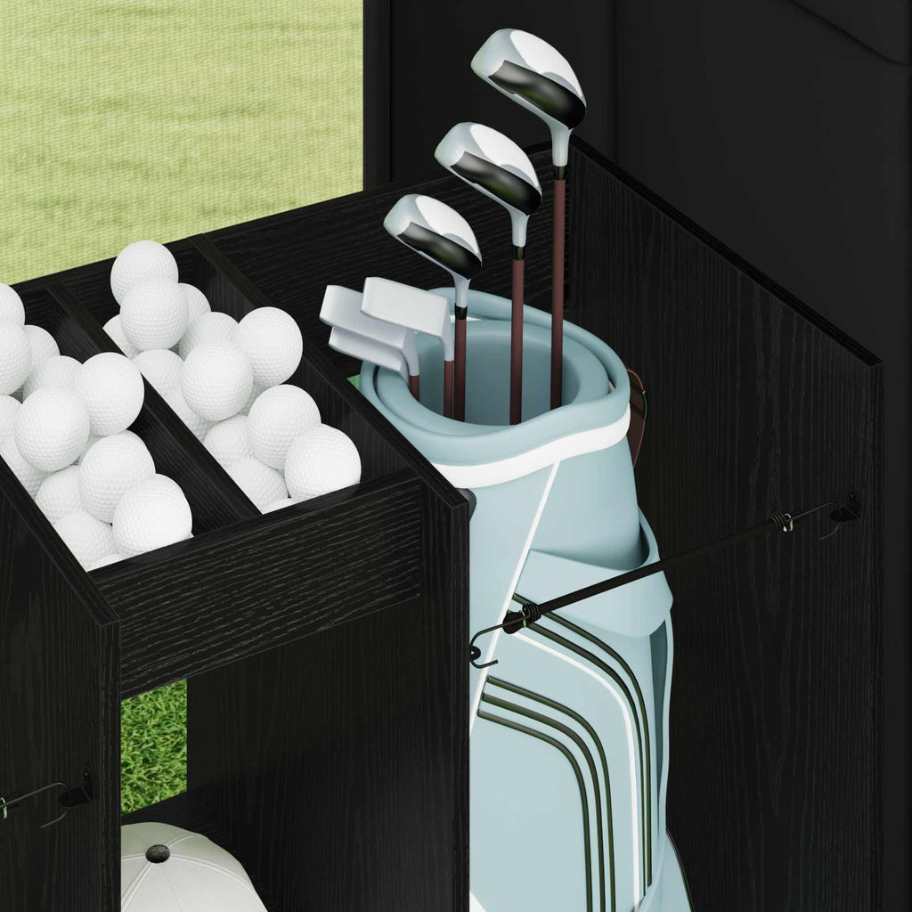 Golf Schrank Uni Schwarz Eichen-Optik 102 x 45 x 85,5 cm