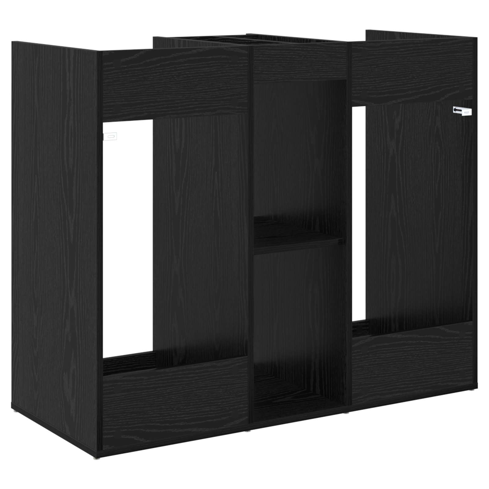 Golf Schrank Uni Schwarz Eichen-Optik 102 x 45 x 85,5 cm