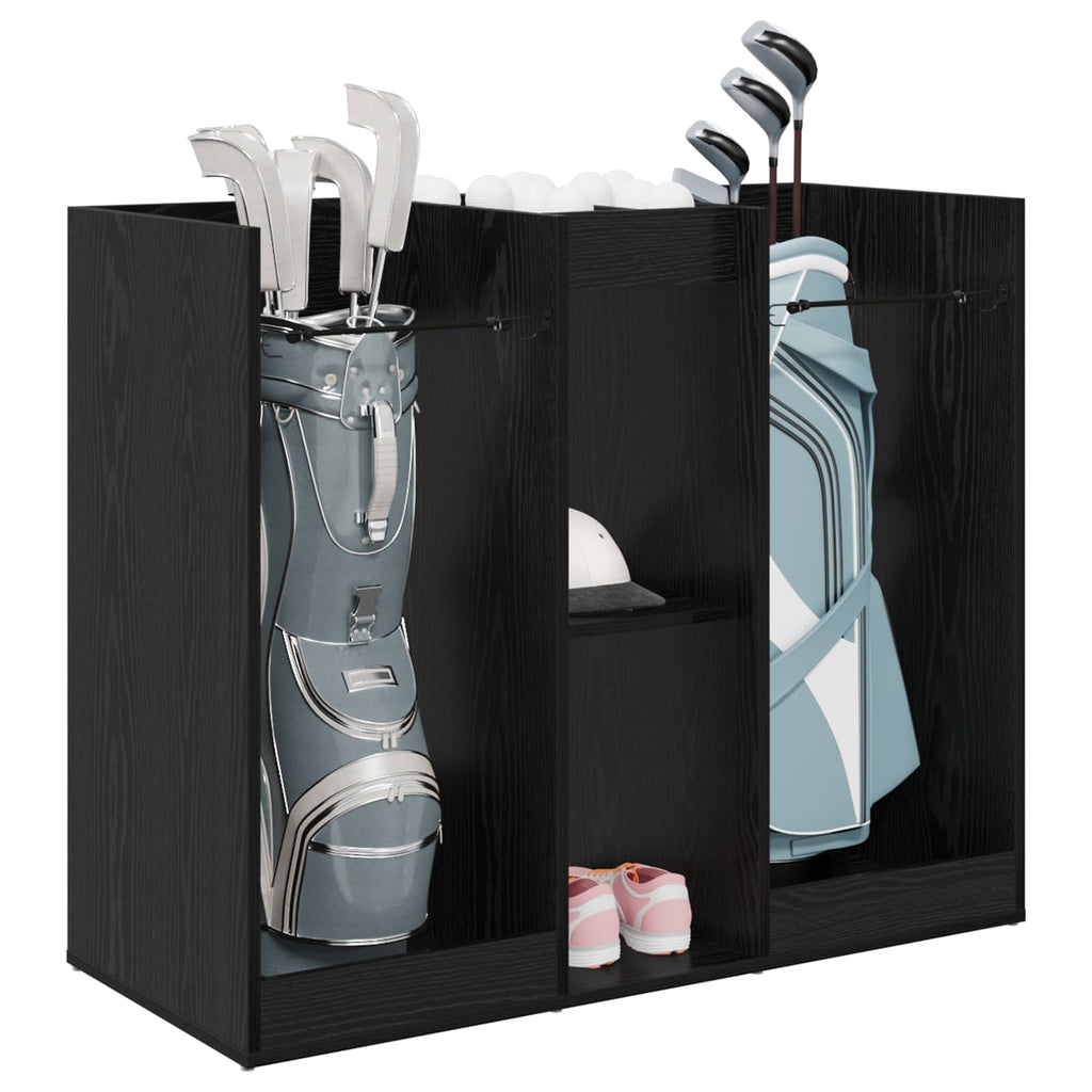 Golf Schrank Uni Schwarz Eichen-Optik 102 x 45 x 85,5 cm