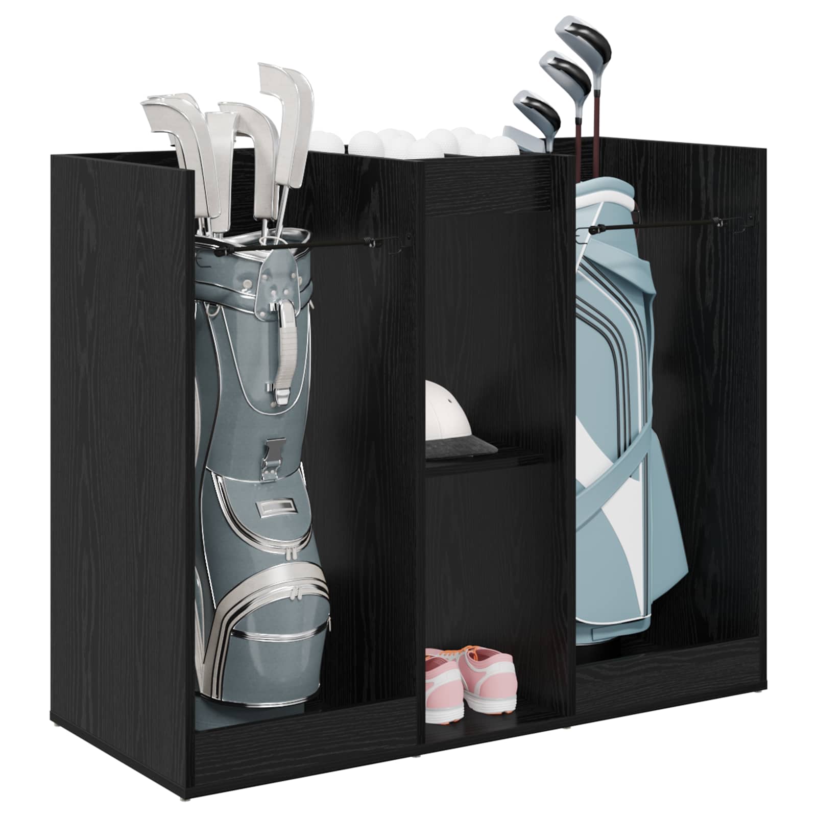 Golf Schrank Uni Schwarz Eichen-Optik 102 x 45 x 85,5 cm