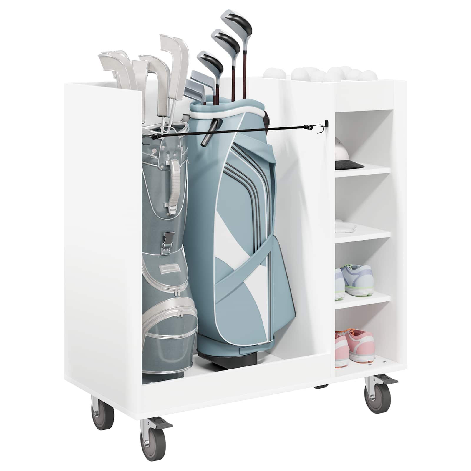 Golf Schrank Mit Rad Uni Weiß 90 x 45 x 98 cm