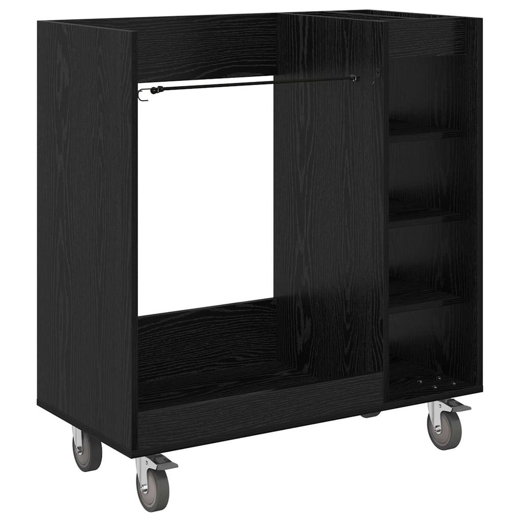 Golf Schrank Mit Rad Uni Schwarz Eichen-Optik 90 x 45 x 98 cm