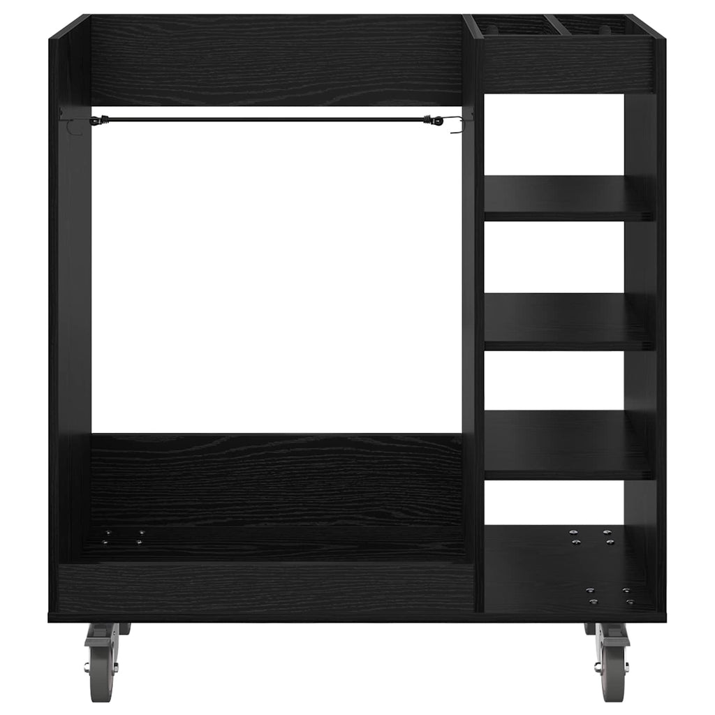 Golf Schrank Mit Rad Uni Schwarz Eichen-Optik 90 x 45 x 98 cm