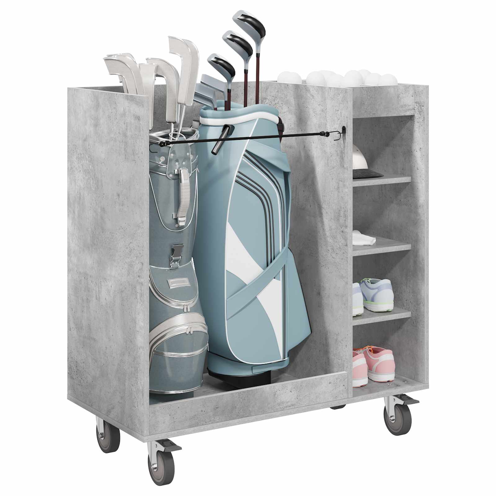 Golf Schrank Mit Rad Uni Beton Grau 90 x 45 x 98 cm