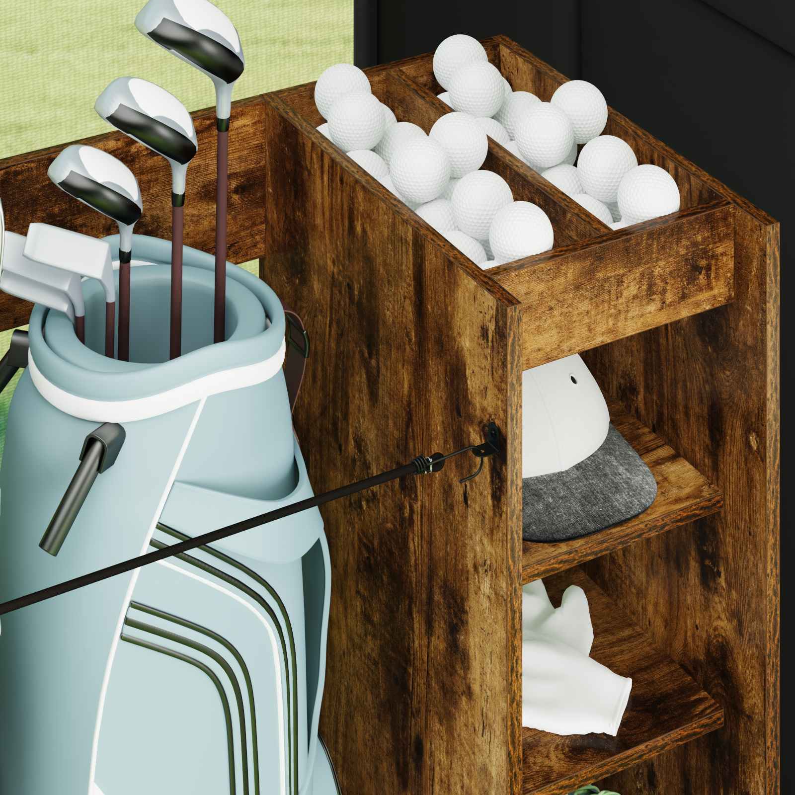 Golf Schrank Mit Rad Uni Geräucherte Eiche 90 x 45 x 98 cm