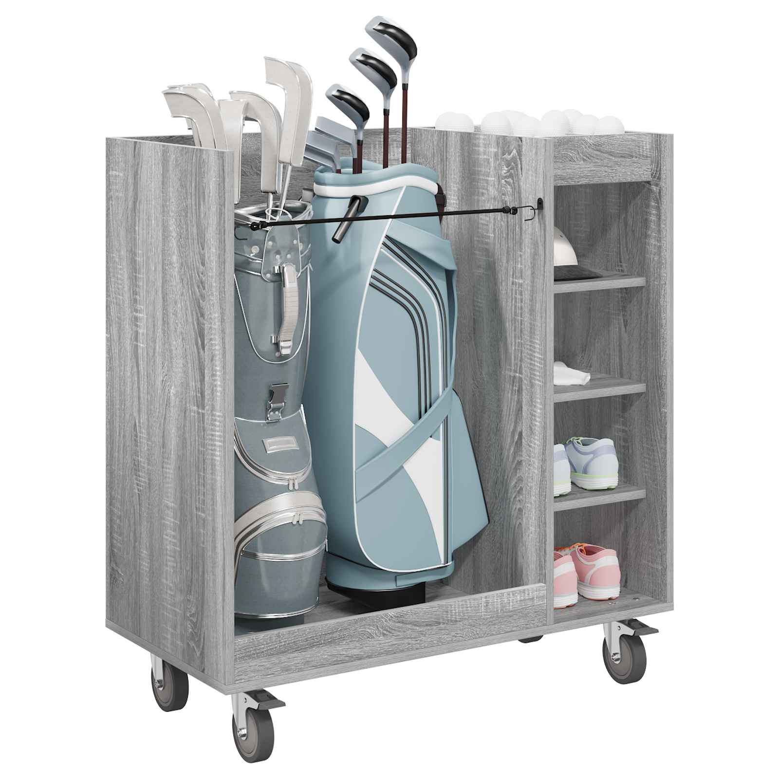 Golf Schrank Mit Rad Uni Graues Sonoma 90 x 45 x 98 cm