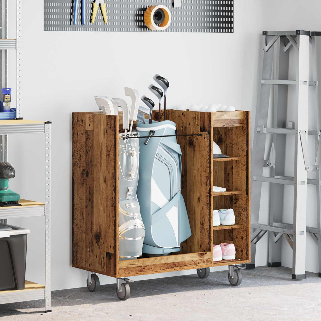 Golf Schrank Mit Rad Uni Altholz 90 x 45 x 98 cm