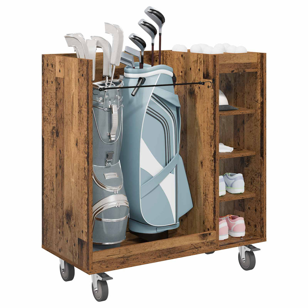 Golf Schrank Mit Rad Uni Altholz 90 x 45 x 98 cm