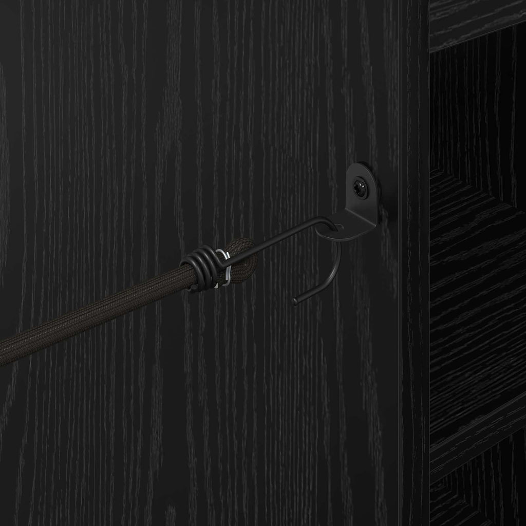 Golf Schrank Mit Rad Uni Schwarz Eichen-Optik 120 x 45 x 98 cm