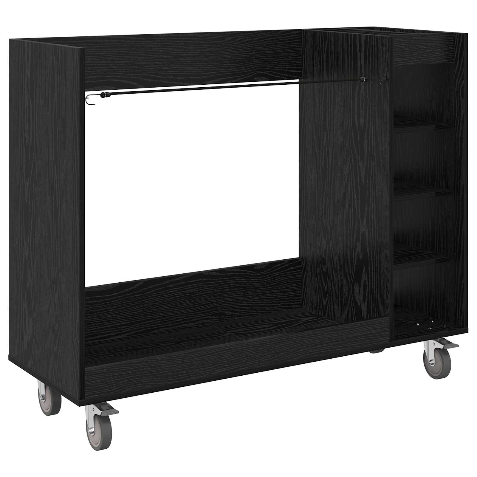 Golf Schrank Mit Rad Uni Schwarz Eichen-Optik 120 x 45 x 98 cm