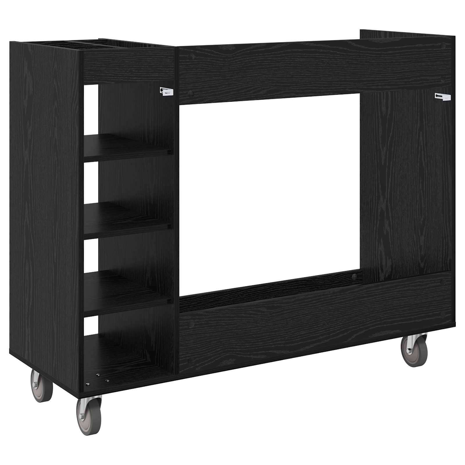 Golf Schrank Mit Rad Uni Schwarz Eichen-Optik 120 x 45 x 98 cm