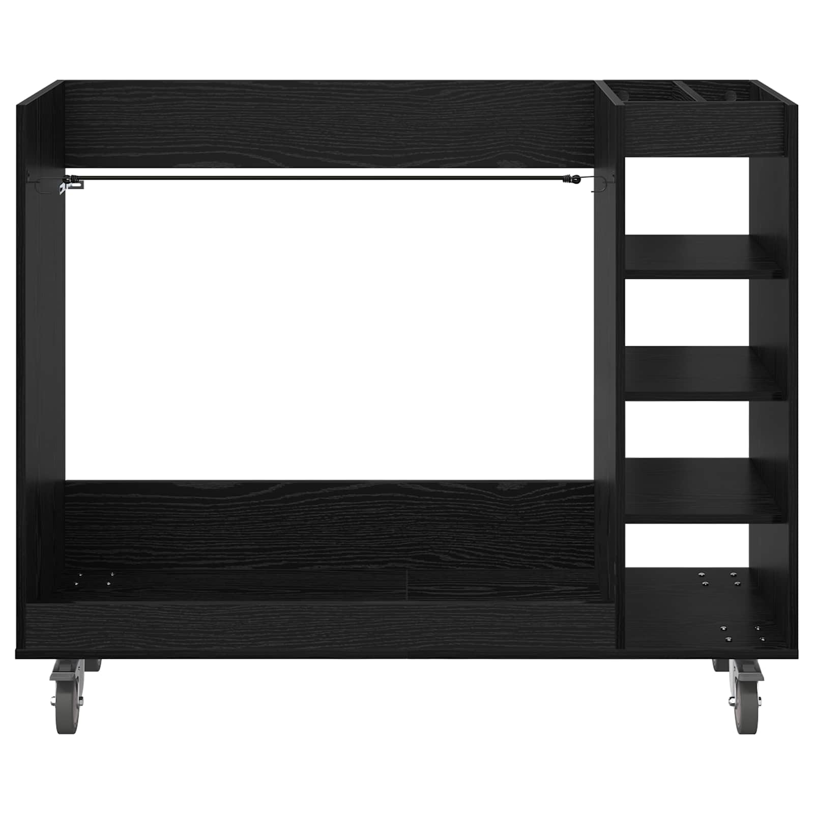 Golf Schrank Mit Rad Uni Schwarz Eichen-Optik 120 x 45 x 98 cm