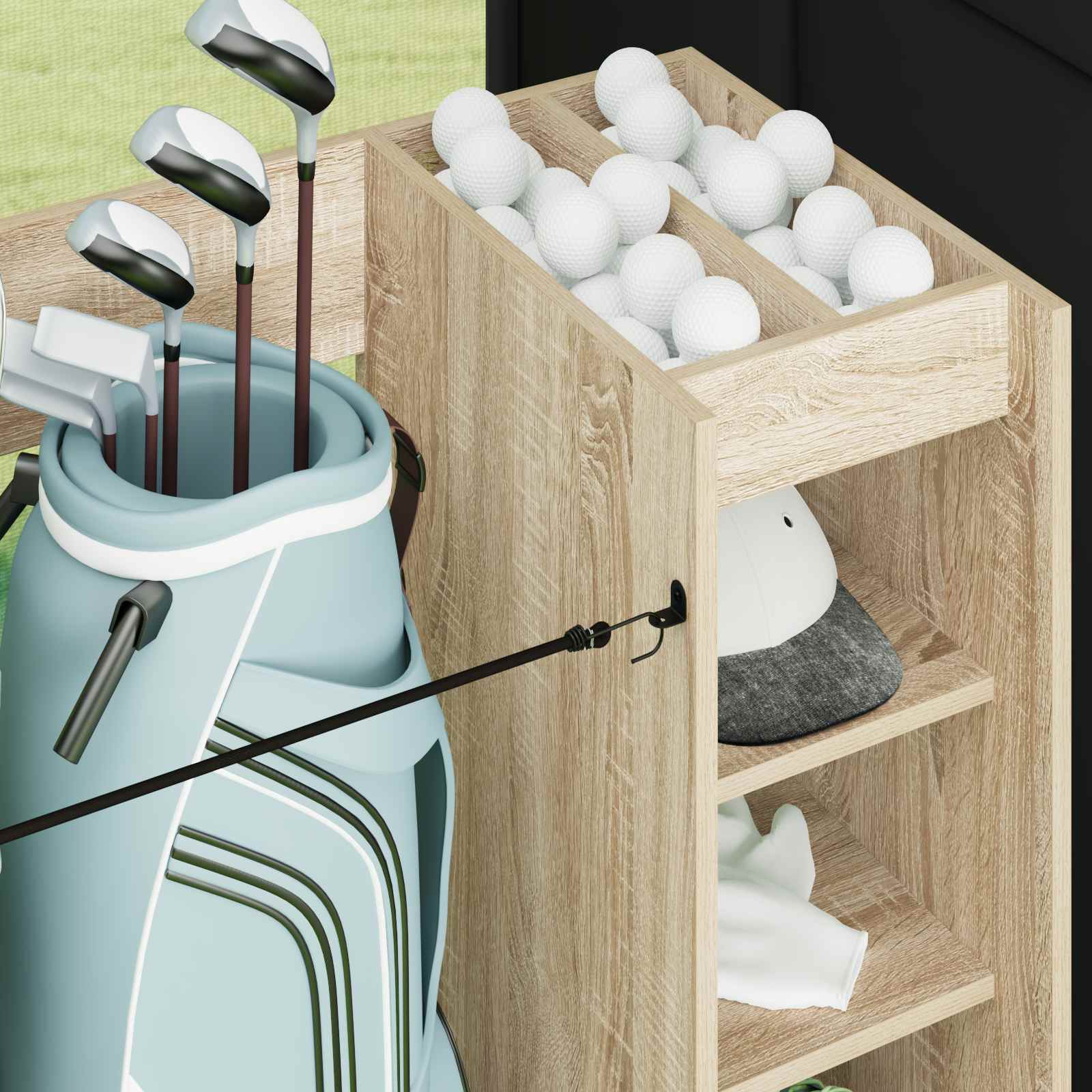 Golf Schrank Mit Rad Uni Sonoma-Eiche 120 x 45 x 98 cm