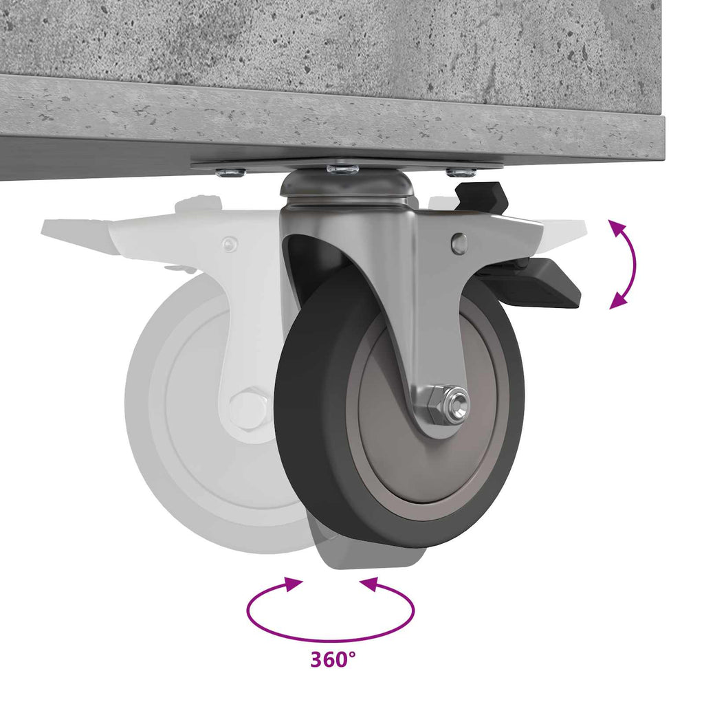 Golf Schrank Mit Rad Uni Beton Grau 120 x 45 x 98 cm