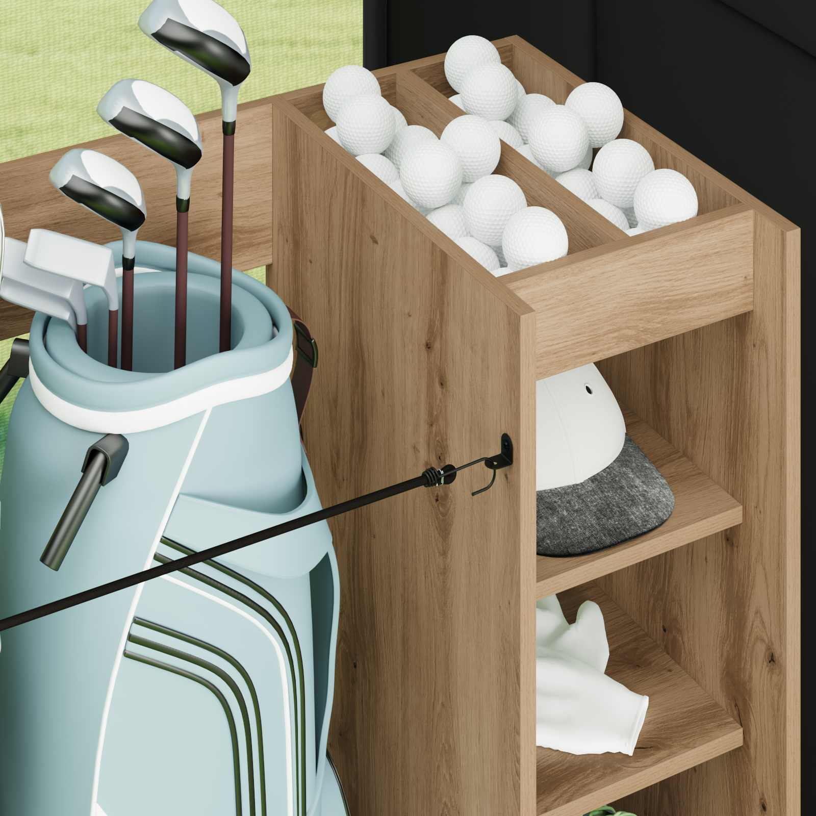 Golf Schrank Mit Rad Uni Artisan-Eiche 120 x 45 x 98 cm
