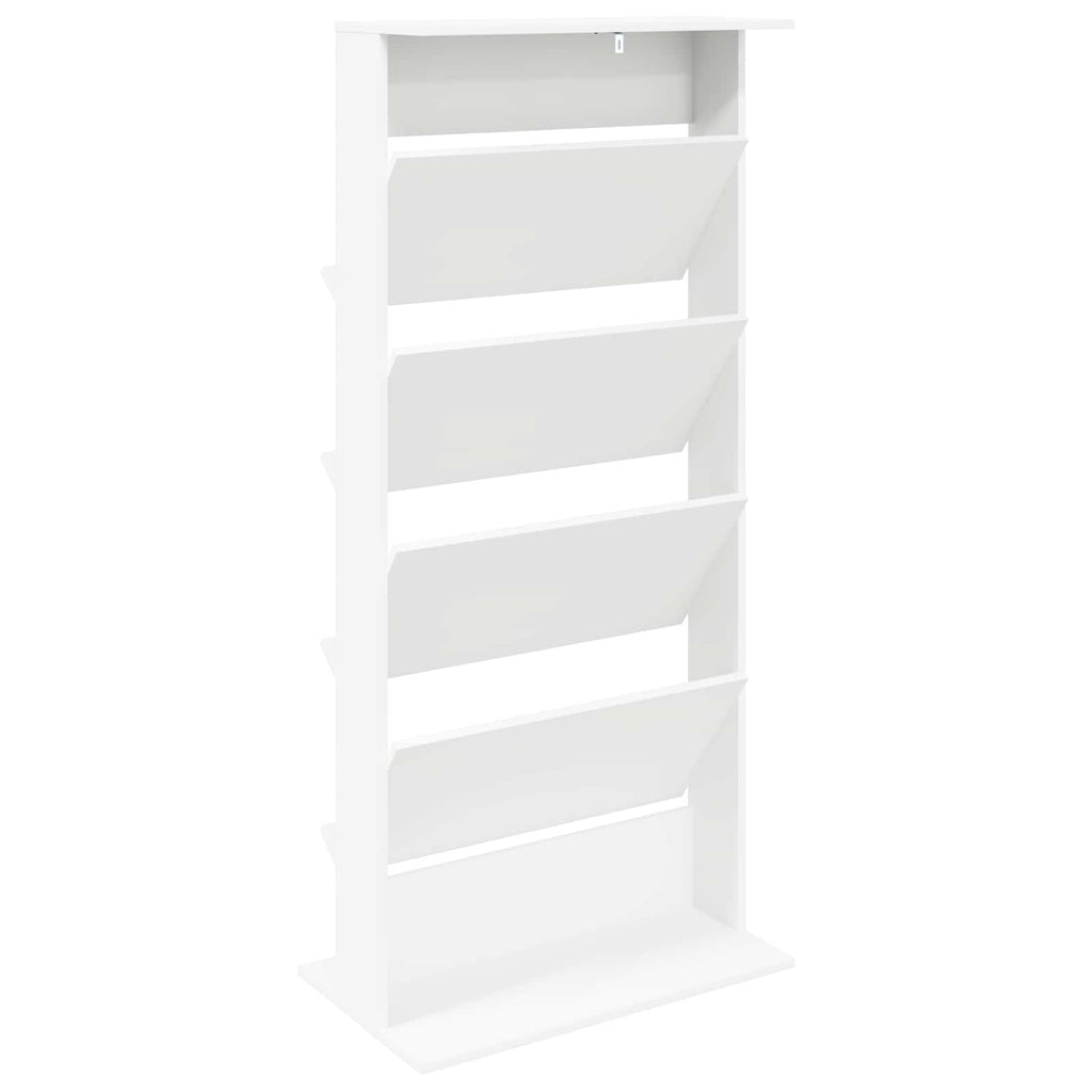 Magazinregal mit Regal Weiß 70 x 41 x 156 cm Holzwerkstoff