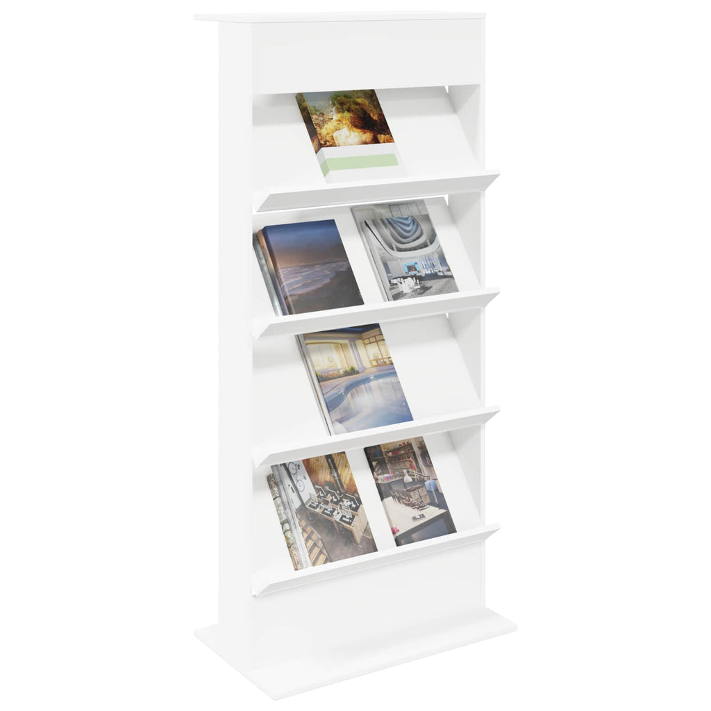 Magazinregal mit Regal Weiß 70 x 41 x 156 cm Holzwerkstoff