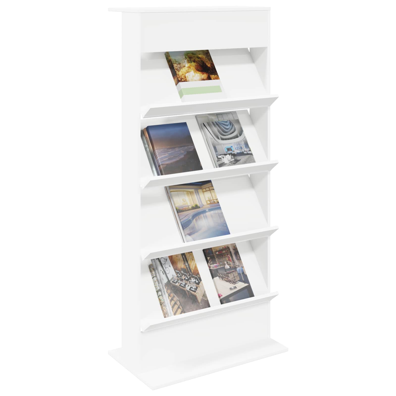 Magazinregal mit Regal Weiß 70 x 41 x 156 cm Holzwerkstoff