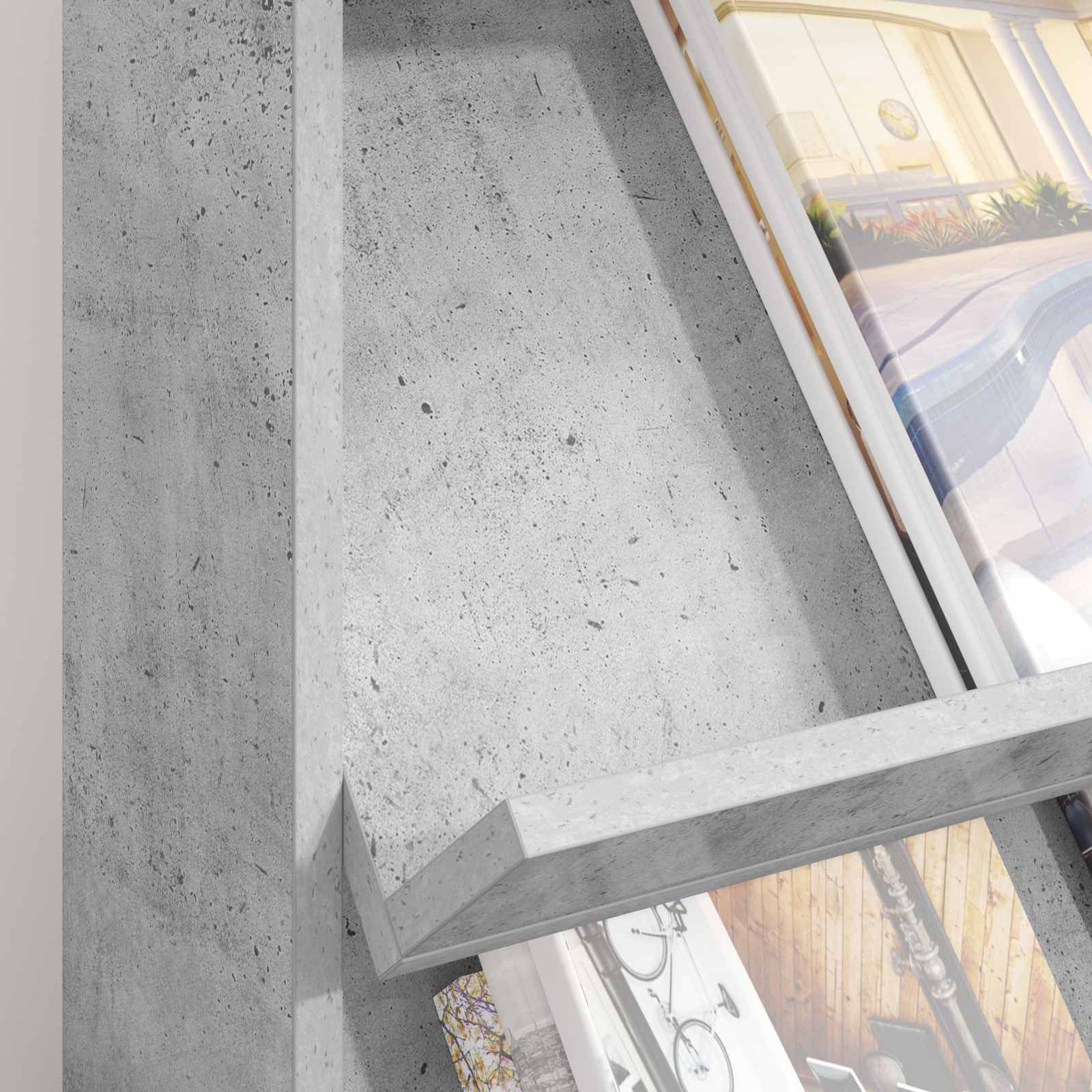 Magazinregal Beton Grau 70 x 41 x 156 cm Holzwerkstoff