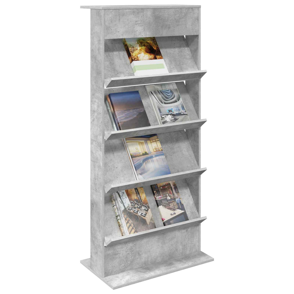Magazinregal Beton Grau 70 x 41 x 156 cm Holzwerkstoff