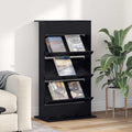 Magazinregal mit Regal Schwarz Eichen-Optik 70 x 41 x 126 cm