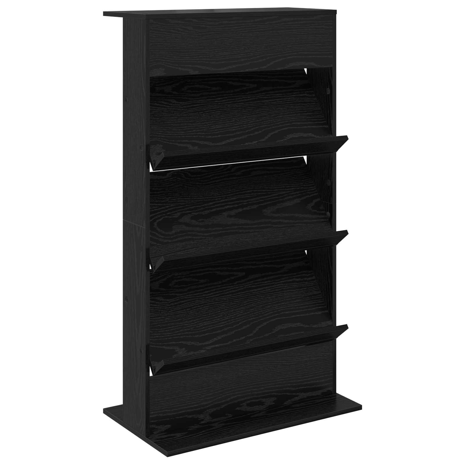 Magazinregal mit Regal Schwarz Eichen-Optik 70 x 41 x 126 cm