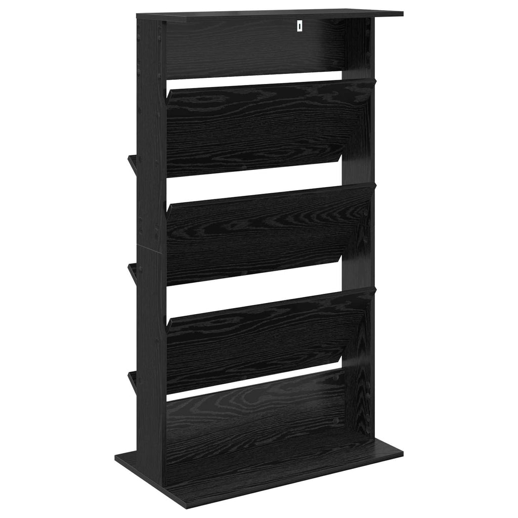 Magazinregal mit Regal Schwarz Eichen-Optik 70 x 41 x 126 cm