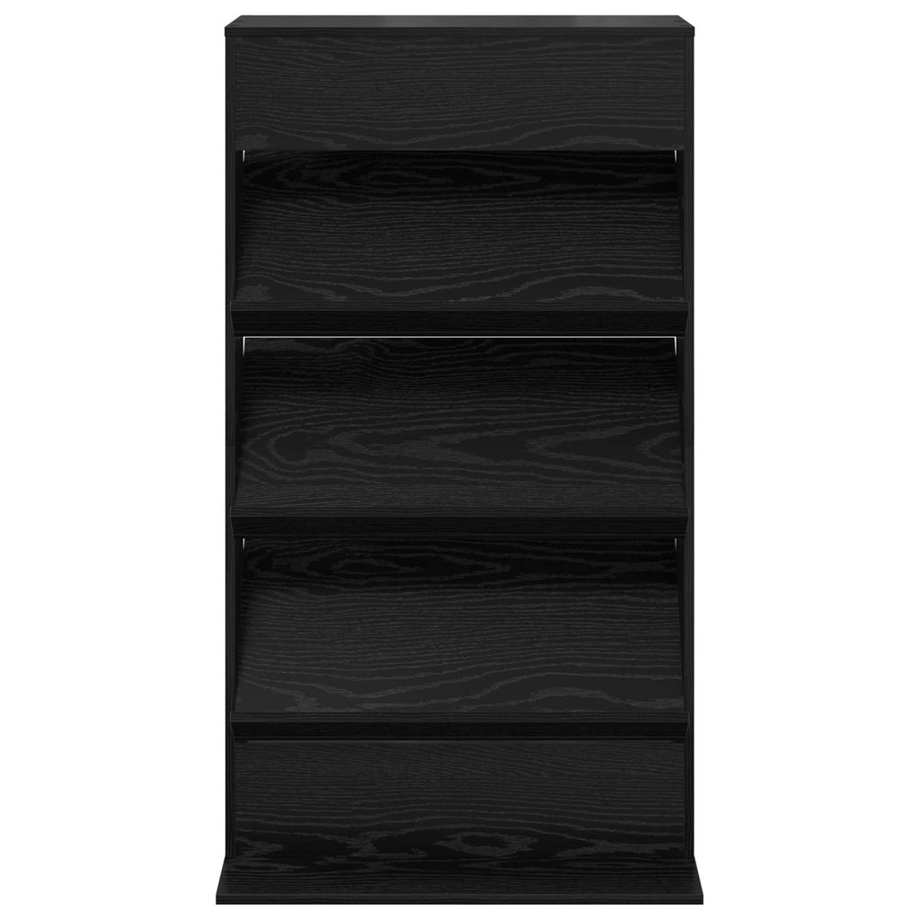Magazinregal mit Regal Schwarz Eichen-Optik 70 x 41 x 126 cm