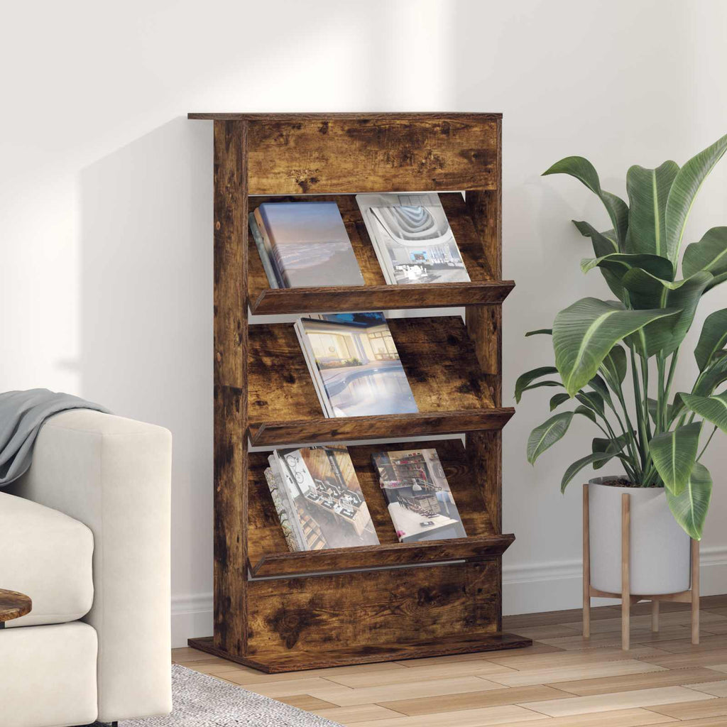 Magazinregal Geräucherte Eiche 70 x 41 x 126 cm Holzwerkstoff