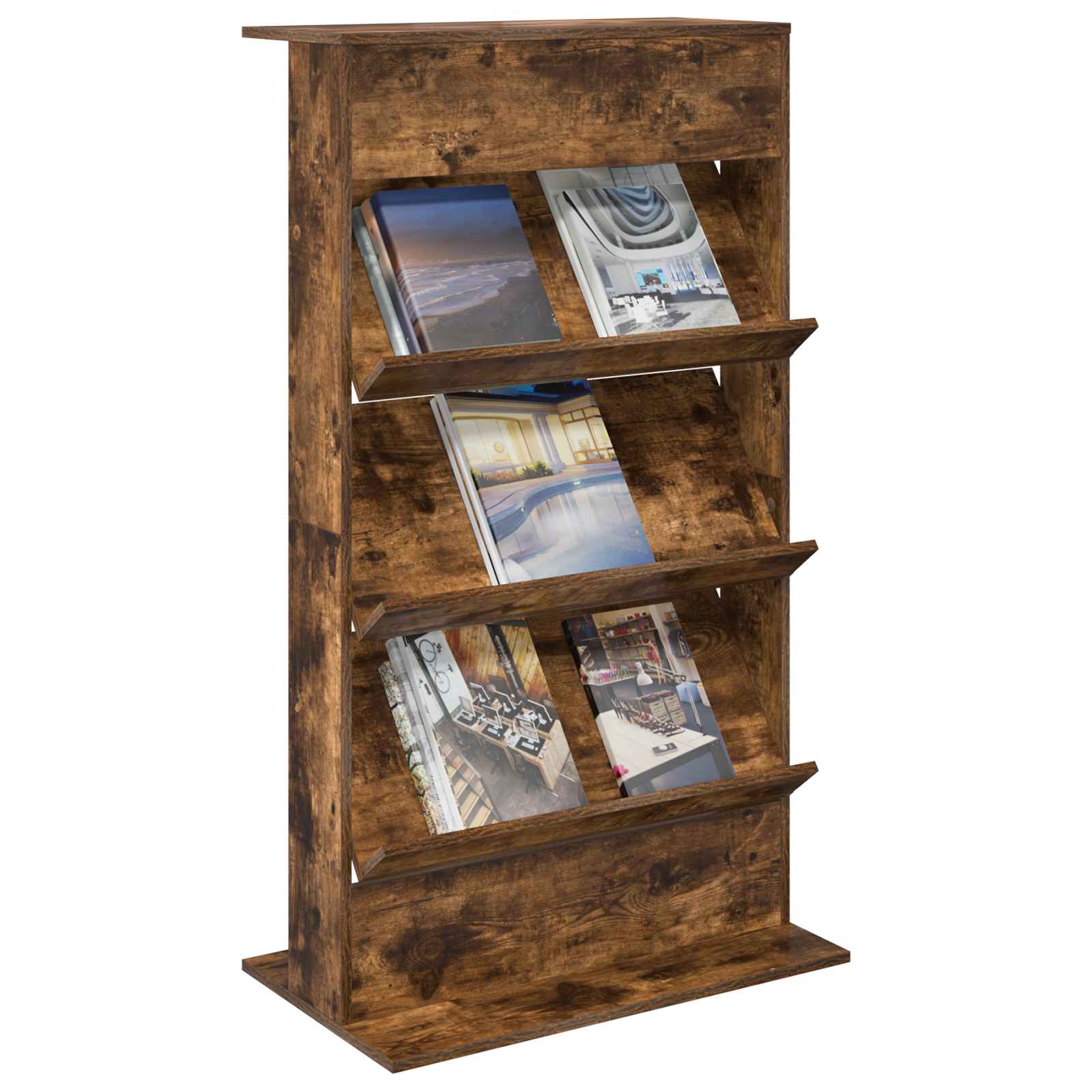 Magazinregal Geräucherte Eiche 70 x 41 x 126 cm Holzwerkstoff