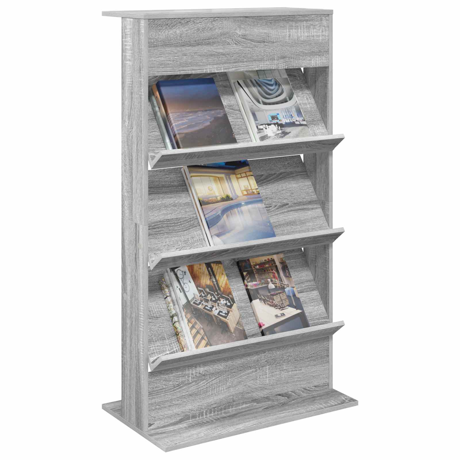 Magazinregal Graues Sonoma 70 x 41 x 126 cm Holzwerkstoff