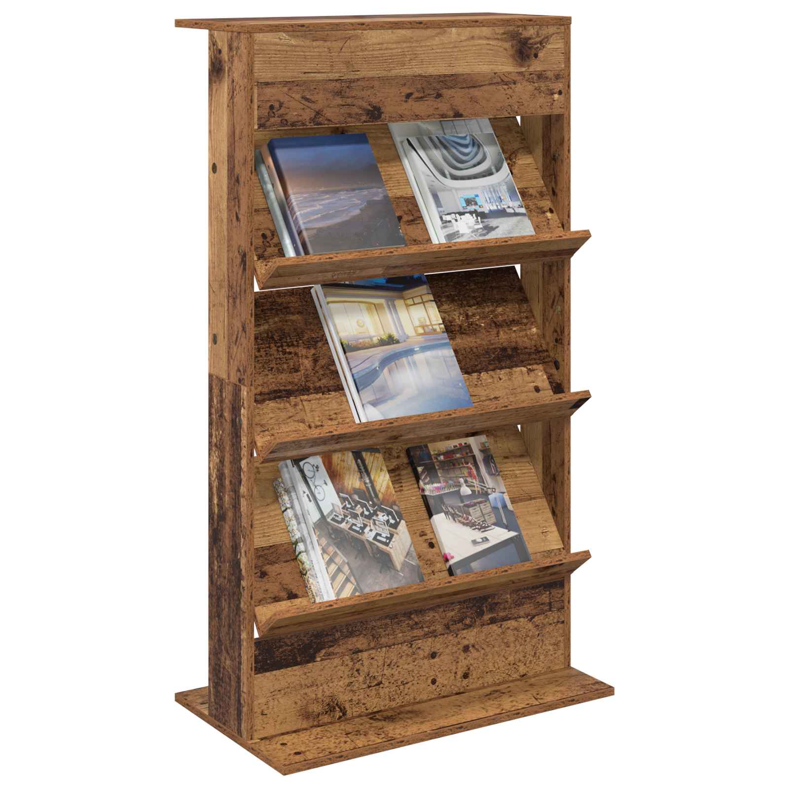 Magazinregal mit Regal Altholz 70 x 41 x 126 cm Holzwerkstoff