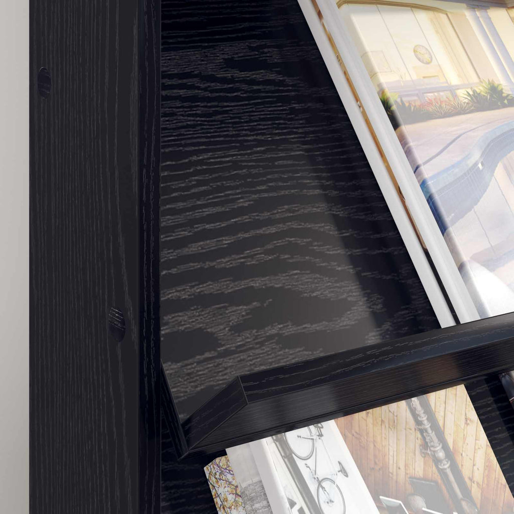 Magazinregal Schwarz Eichen-Optik 70 x 41 x 96 cm Holzwerkstoff