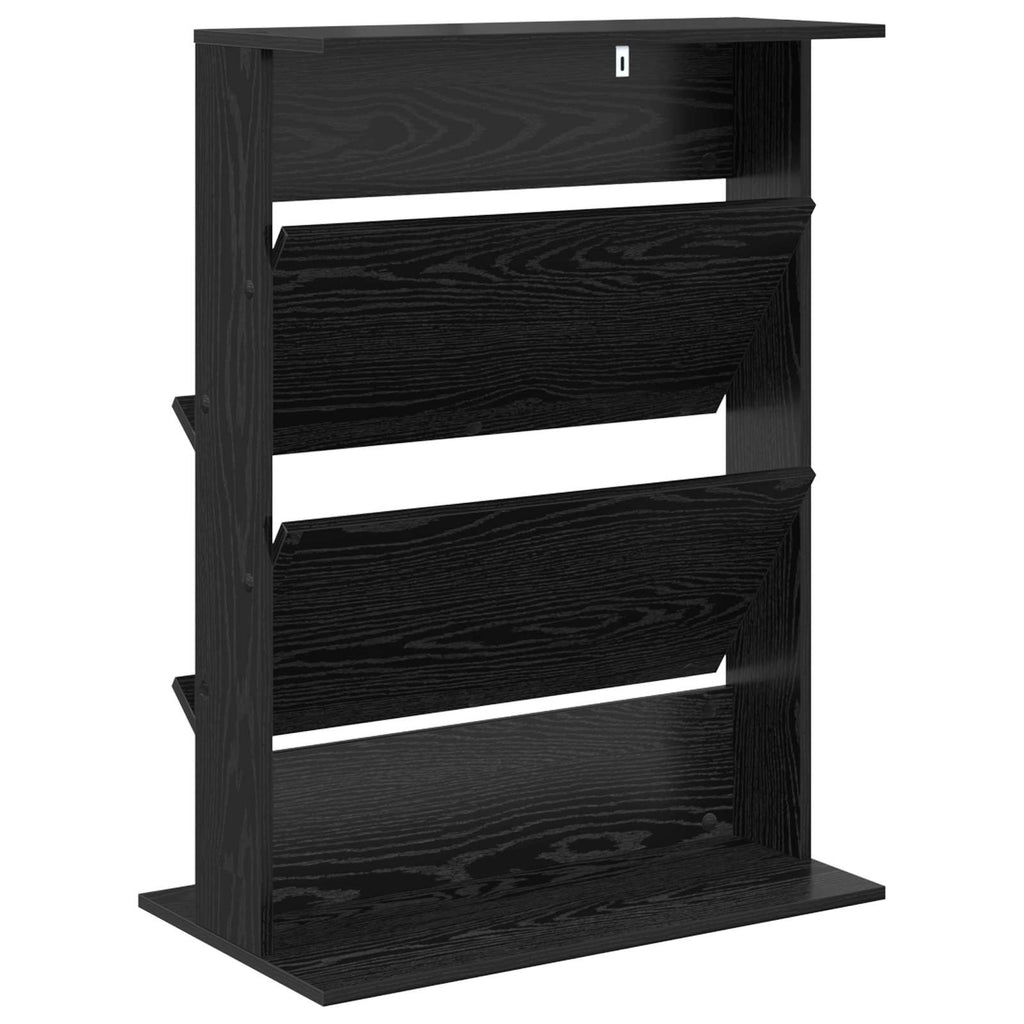 Magazinregal Schwarz Eichen-Optik 70 x 41 x 96 cm Holzwerkstoff