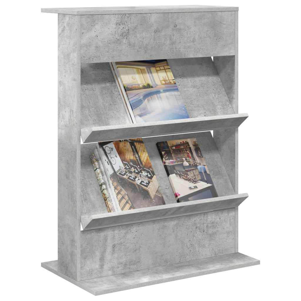 Magazinregal mit Regal Beton Grau 70 x 41 x 96 cm Holzwerkstoff