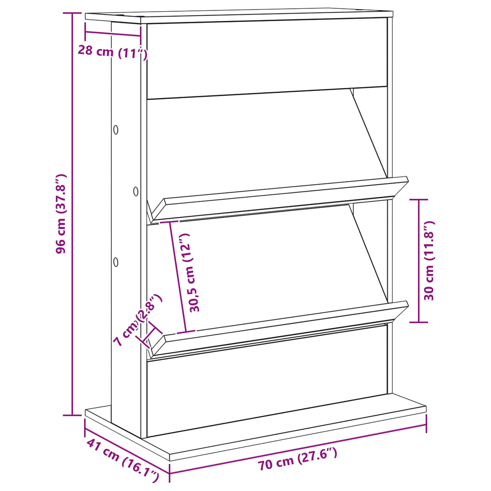 Magazinregal mit Regal Beton Grau 70 x 41 x 96 cm Holzwerkstoff