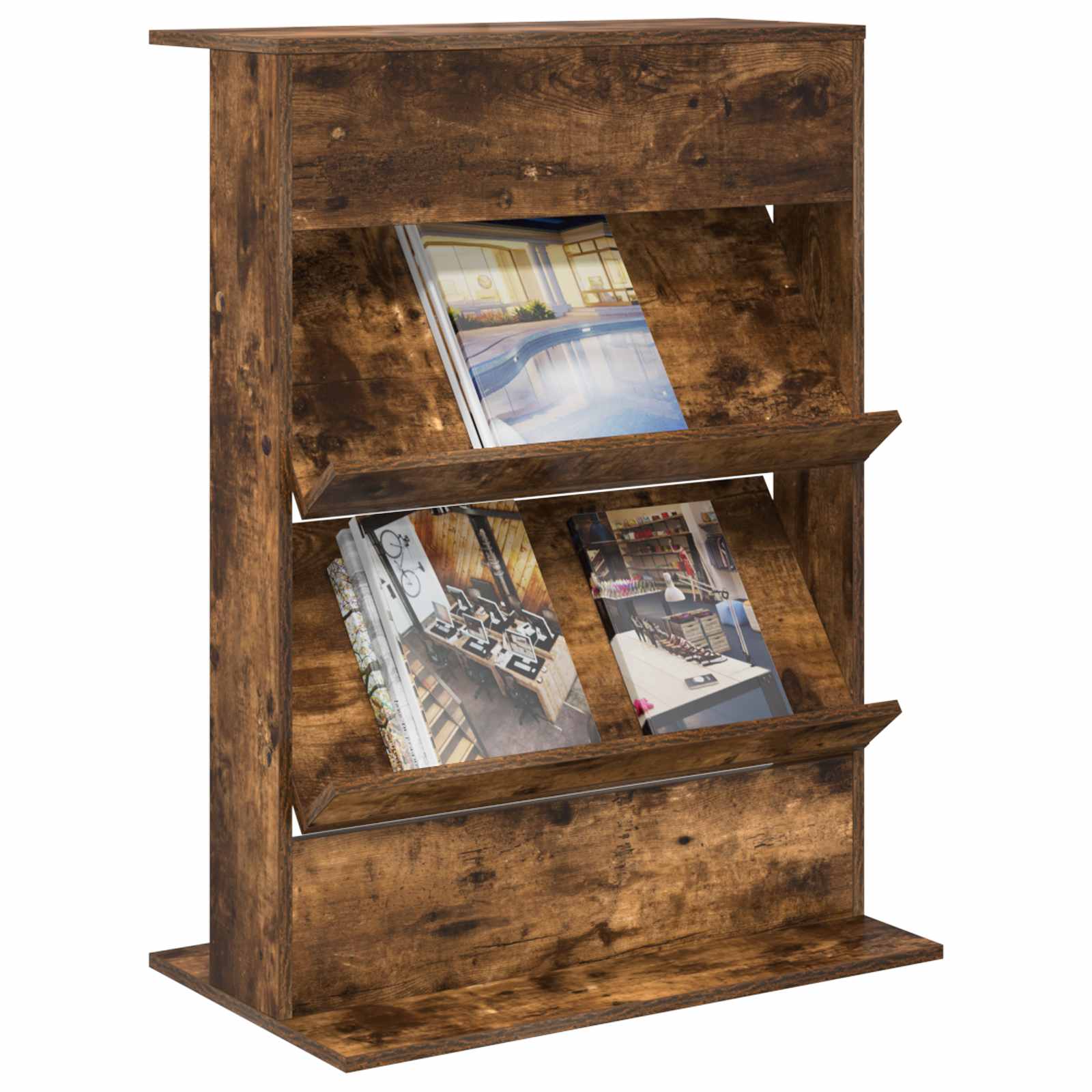 Magazinregal Geräucherte Eiche 70 x 41 x 96 cm Holzwerkstoff